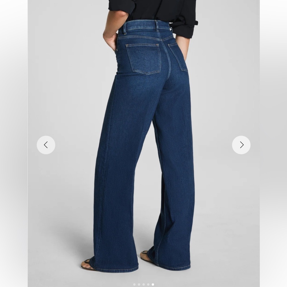 Spanxshape Spanx authentic 360 wide leg jeans dark denim small tall S T